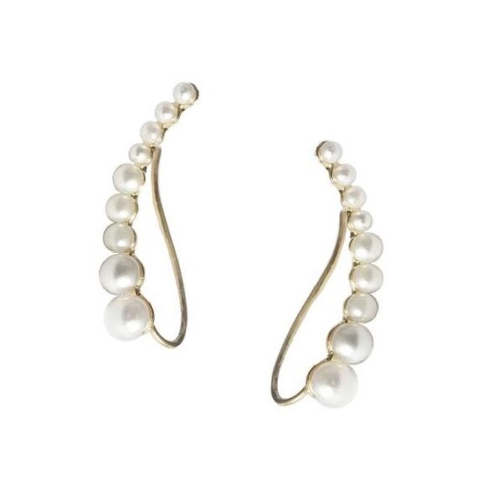 $4 SALE Gold Plated Luxe Pearl Crawlers